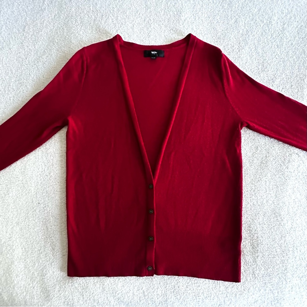 closet staple // women's red cardigan